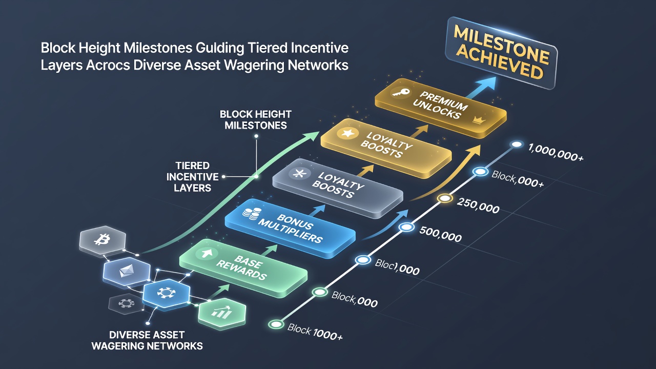 Darstellung von gestaffelten Incentive-Layern und Blockhöhen-Meilensteinen in diversen Asset-Netzwerken