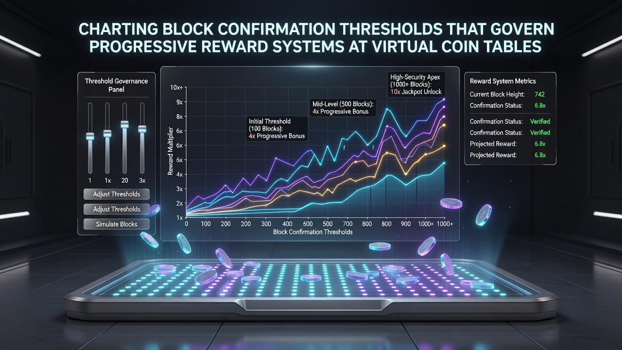 Diagramm der Blockbestätigungsschwellen und gestaffelten Belohnungen in Krypto-Casinos