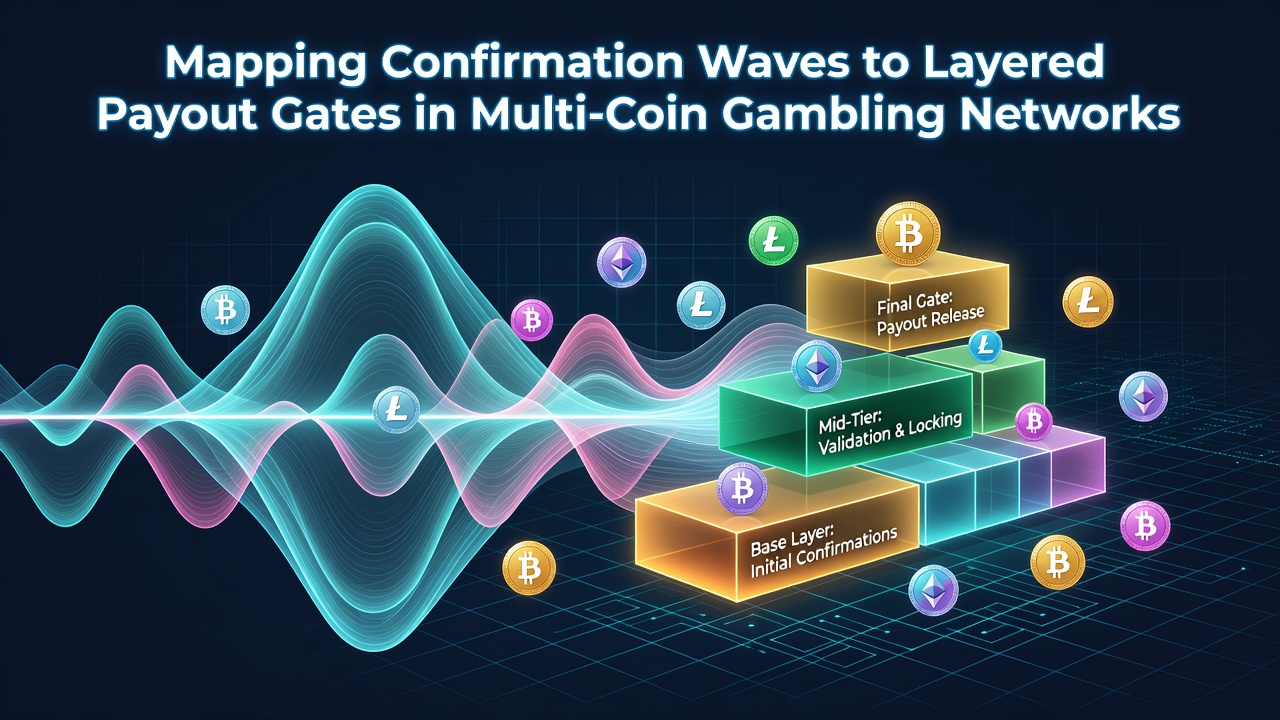 Visualisierung von Blockbestätigungswellen und gestaffelten Auszahlungsgattern in Multi-Coin-Netzwerken