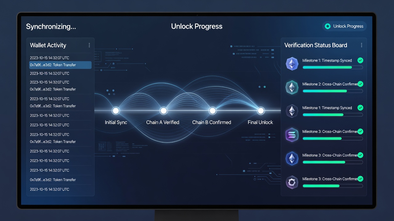 Illustration der gestaffelten Belohnungsebenen durch synchronisierte Multi-Chain-Verifizierungen